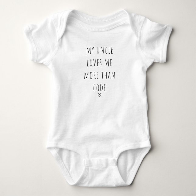 Body Para Bebê Meu Tio Me Ama Mais Do Que Código (Frente)