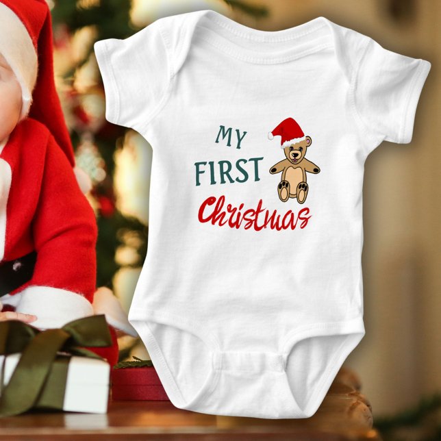 Body Para Bebê Meu Urso de Natal de 1º Natal Foto de Primeiro Beb (Criador carregado)