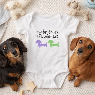 Body Para Bebê Meus Irmãos são Cachorros-Quentes Dobermann Dach