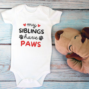 Body Para Bebê Meus irmãos têm patas amantes de animais de estima