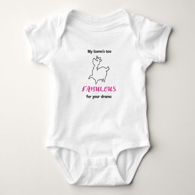 Body Para Bebê Meus Lhamas Fabulosos Demais Para Seu Drama Llama (Frente)