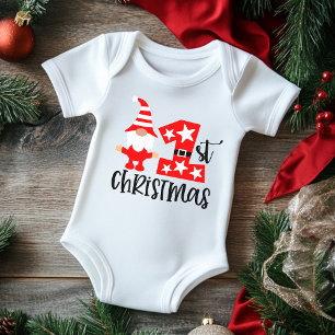 Body Para Bebê Meus Papais noeis de Gnomo de Natal de 1rua Modern