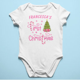 Body Para Bebê Meus Primeiros Presentes de Natal e Árvore de Nata