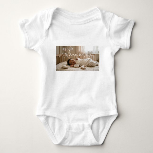 Body Para Bebê Meus Sonhos Têm Música (Frente)