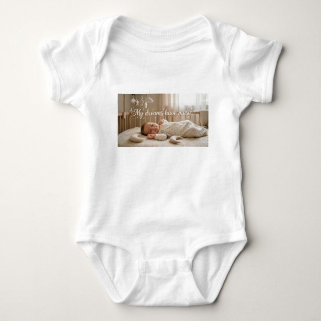 Body Para Bebê Meus Sonhos Têm Música (Frente)