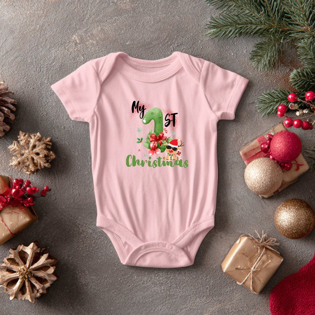 Body Para Bebê Mi Primera Navidad, Diseño navideño tierno  (Criador carregado)