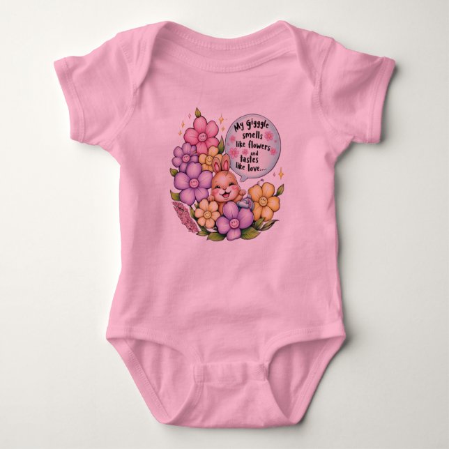 Body Para Bebê Mi risita huele a flores y sabe a amor (Frente)