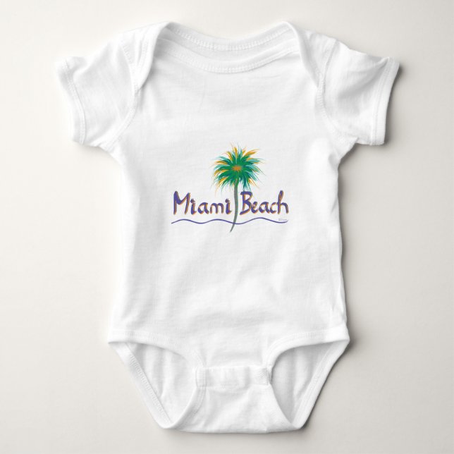 Body Para Bebê Miami Beach, Flórida Palm (Frente)