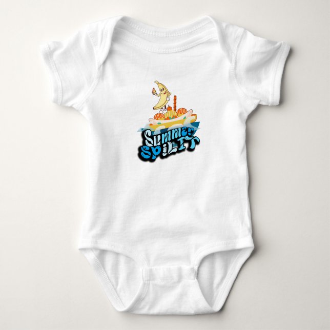Body Para Bebê Mikitiez Summer windsurf bananasplit icecream (Frente)