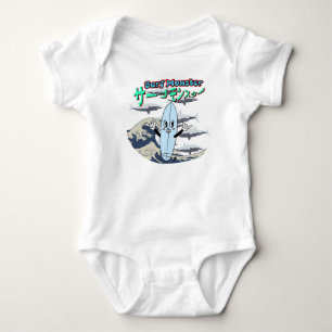 Body Para Bebê Mikitiez surf windsurf monster mint japanesewave