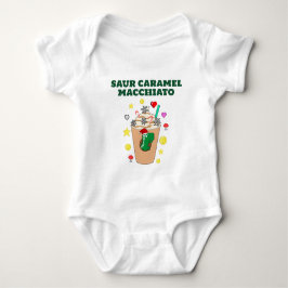 Body Para Bebê Mikitiez Trex dinossauro café gelado caramelo nata