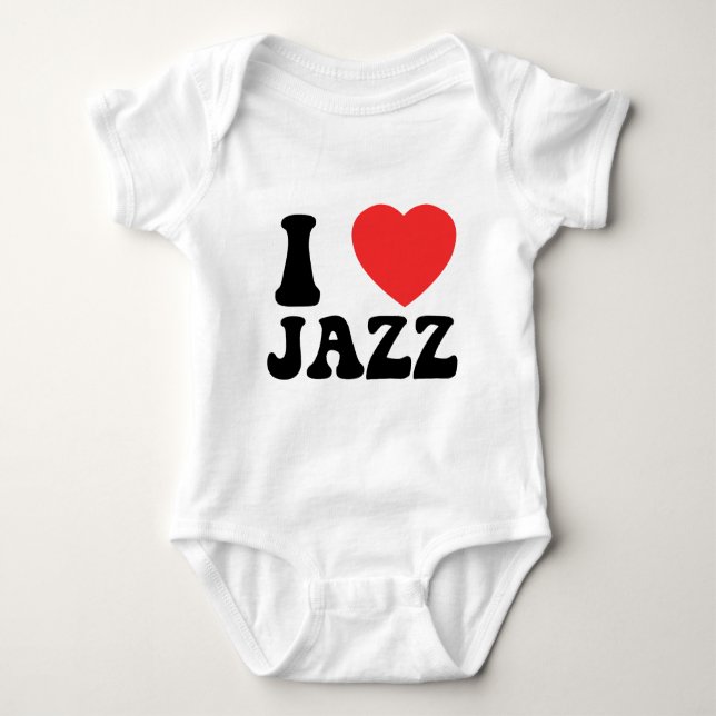 Body Para Bebê Mim roupa do jazz do coração (Frente)
