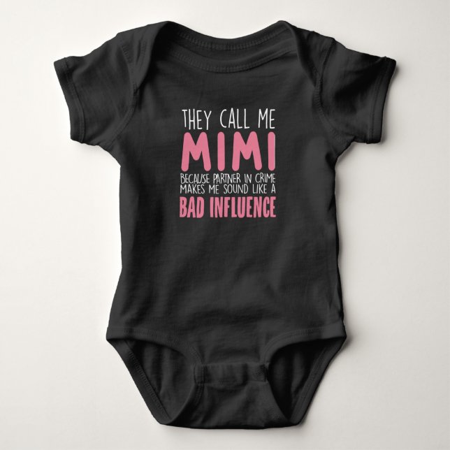 Body Para Bebê Mimi Shirt, Chamam-me Mimi, Aniversário Mimi Gift (Frente)