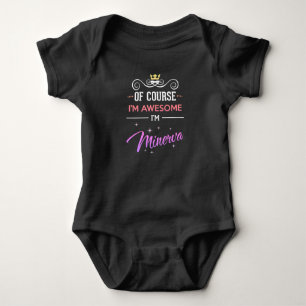 Body Para Bebê Minerva, claro que sou o nome incrível Novelty
