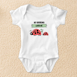 Body Para Bebê Minha avó me ama joaninhas verde