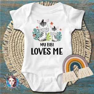 Body Para Bebê Minha Bibi Me Ama Zebra