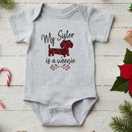 Body Para Bebê Minha Irmã é uma Cachorrinha - Cachorro de Natal W