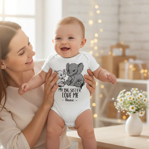 Body Para Bebê Minha Irmã Mais Velha Me Ama Com Nome Personalizad