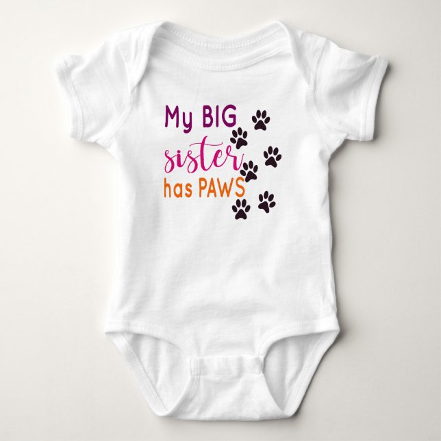 Body Para Bebê Minha Irmã Mais Velha Tem Patas - Fofo (Frente)