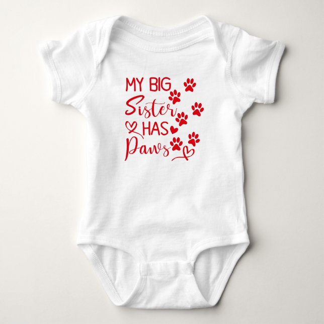 Body Para Bebê Minha Irmã Mais Velha Tem Patas - Fofo (Frente)