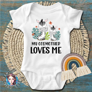 Body Para Bebê Minha Madrinha Me Ama Zebra