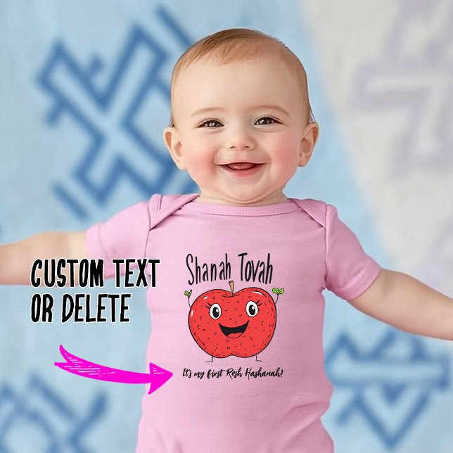 Body Para Bebê 🍎 Minha primeira Ever Rosh Hashanah com texto per (ool stuff 4 you 🌻🌷🌼
🍎 My first Ever Rosh Hashanah with custom text Baby Bodysuit)