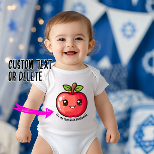 Body Para Bebê 🍎 Minha primeira Ever Rosh Hashanah com texto per