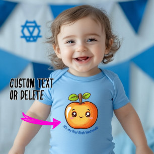 Body Para Bebê 🍎 Minha primeira Ever Rosh Hashanah com texto per