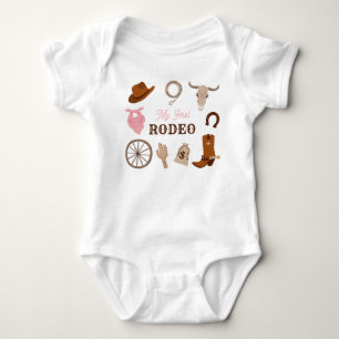Body Para Bebê Minha Primeira Garota Ocidental Rodeo Primeiro Ros