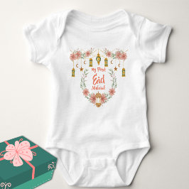 Body Para Bebê Minha Primeira Lâmpada De Flores Cuecas Eid Mubara