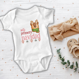Body Para Bebê Minha Primeira Natal Adorável Rena Bebê Português