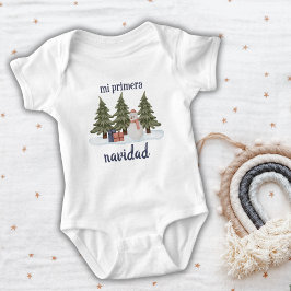 Body Para Bebê Minha Primeira Natal Papai Noel Floresta de Invern
