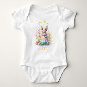 Body Para Bebê Minha Primeira Páscoa Coelho Fofo 