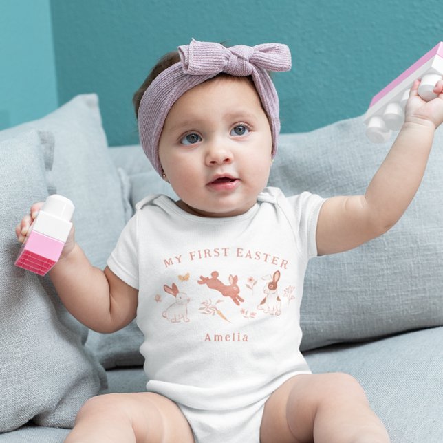 Body Para Bebê Minha primeira Páscoa de macacão (Criador carregado)