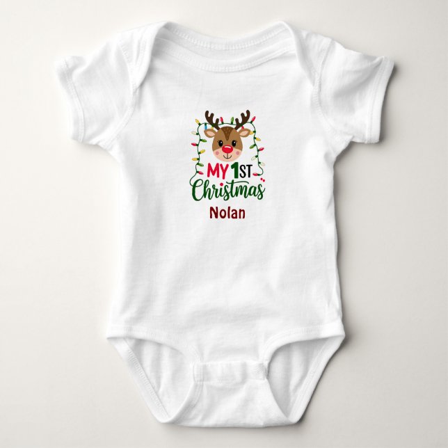Body Para Bebê Minha primeira roupa de bebê de natal (Frente)
