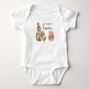 Body Para Bebê Minha Primeira Roupa de Bebê de Páscoa Coelho de C