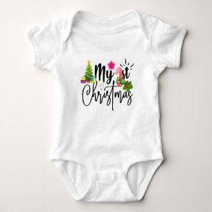 Body Para Bebê minha primeira roupa de natal