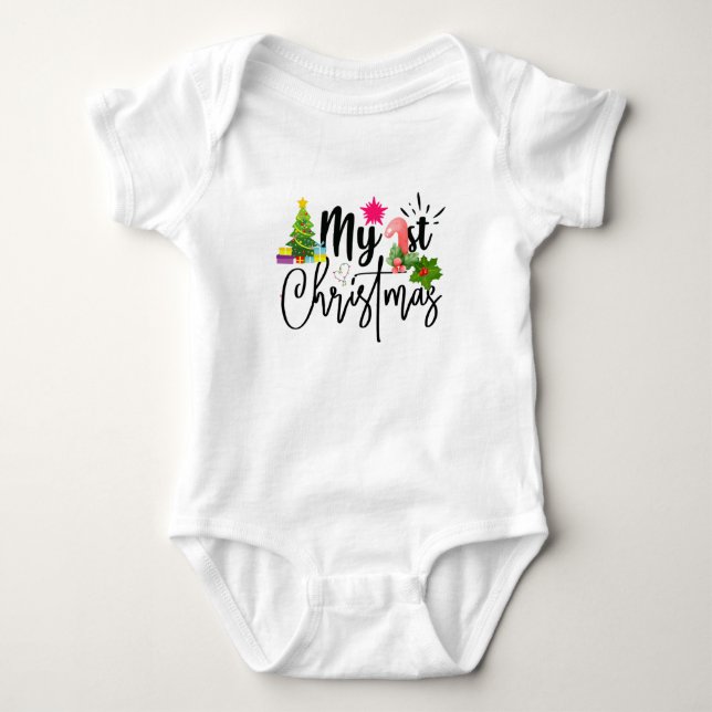Body Para Bebê minha primeira roupa de natal (Frente)