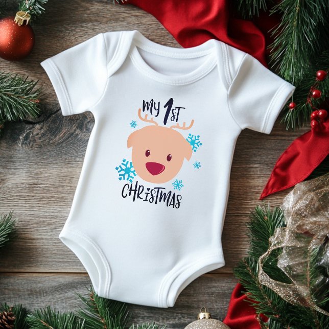 Body Para Bebê Minha Reindeer Bonita de Natal de 1rua (Criador carregado)