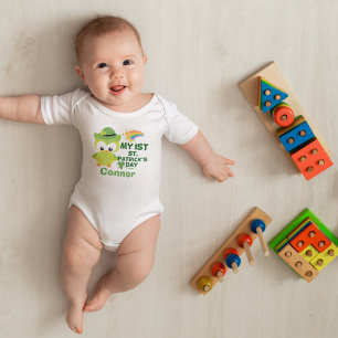Body Para Bebê Minha Rua de 1rua. Coruja-Bonita do Dia de Patrick