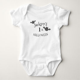 Body Para Bebê Minha rua de Halloween Black & White Personalizada