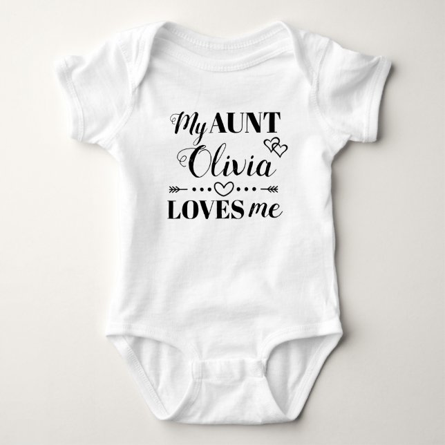 Body Para Bebê Minha Tia Me Ama Personalizado (Frente)