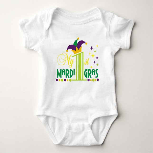 Body Para Bebê Minhas 1ruas Mardi Gras - Bebê de Roupa para Carna (Frente)
