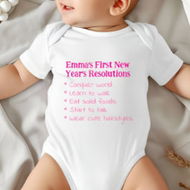 Body Para Bebê Minhas Primeiras Resoluções de Ano Novo, Garota, D