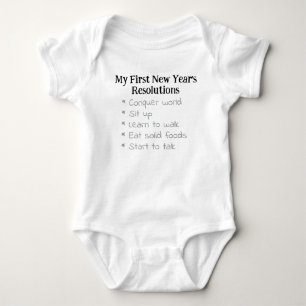 Body Para Bebê Minhas Primeiras Resoluções de Ano Novo, Unisex, E