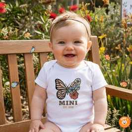 Body Para Bebê Mini Borboleta com Ano EST Personalizado Conjunto