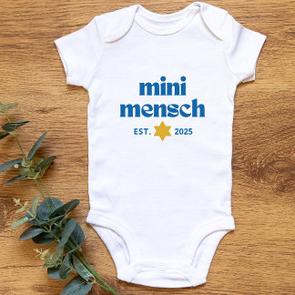 Body Para Bebê "Mini Mensch" Engraçado Na moda moderno Judeu
