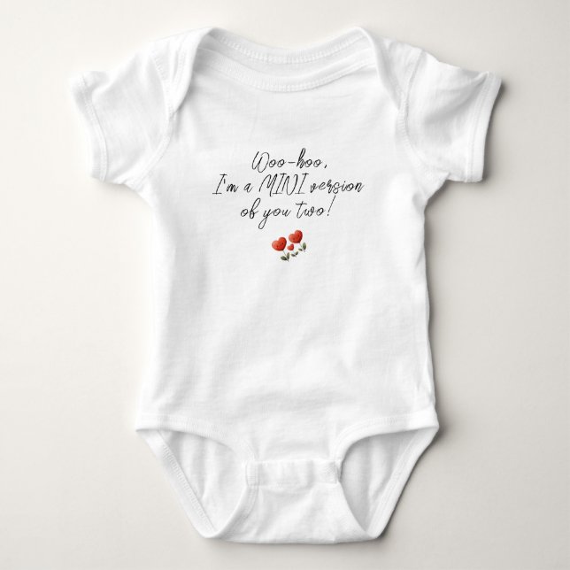Body Para Bebê Mini Version Of You Two, Funny Unisex  (Frente)