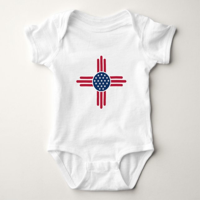 Body Para Bebê Minimalist American Zia Symbol – Clean Modern USA (Frente)