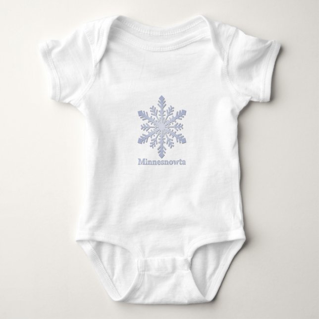 Body Para Bebê Minnesnowta Blue Snowflake (Frente)